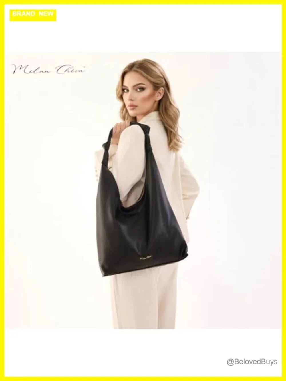 Elegant Double-Knot Hobo Tote Vegan Leather Lightweight Shoulder Bag Large